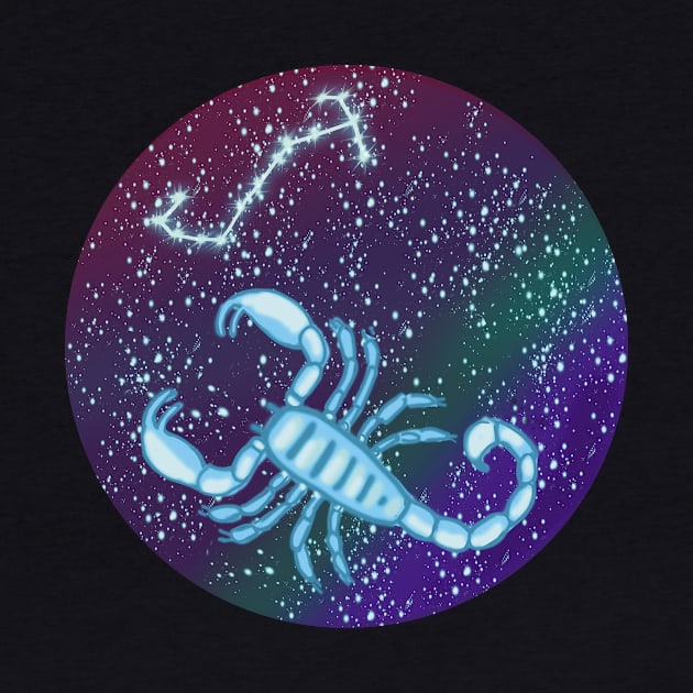 Scorpio Zodiac Sign Scorpion with Constellation by galaxieartshop